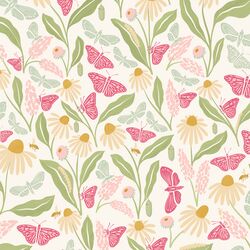 Butterfly Garden in Cream