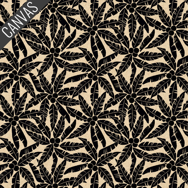 Palm Tree Canvas in Black Unbleached