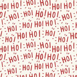 Ho Ho Ho in Lava Red on Cream