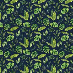 Little Jungle Leaves in Navy
