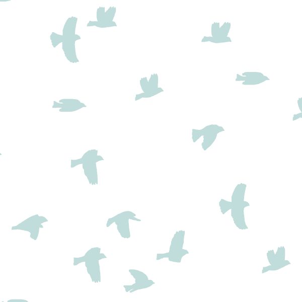 Flock Silhouette in Glacier Blue on White