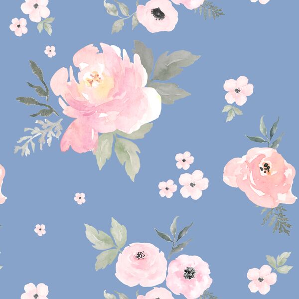 Sweet Blush Roses in Cornflower