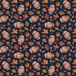 Little Football Foliage in Navy Blue