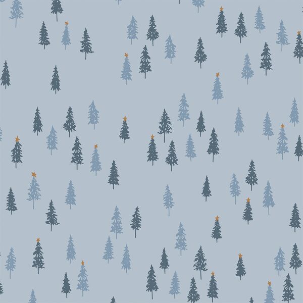 Woodland in Frosty Blue