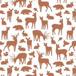 Forest Friends in Terracotta on White