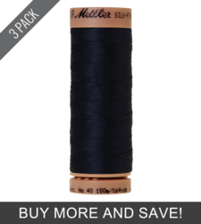 Dark Blue (9136-0827) - Silk Finish Cotton 40wt - 164 Yards (3 Pack)