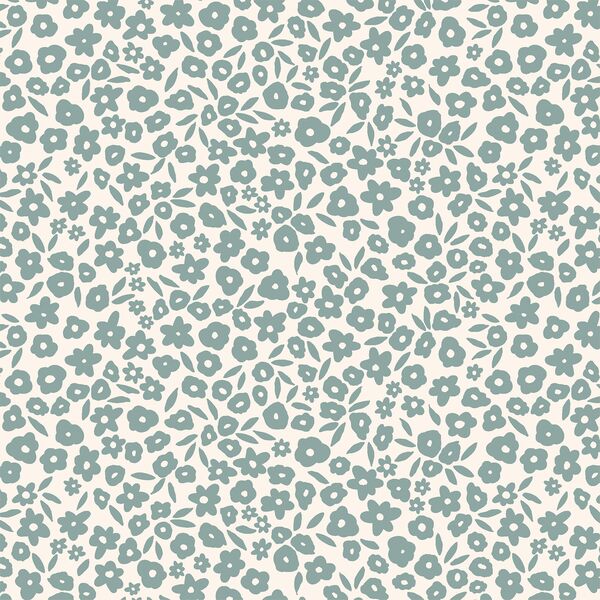 Flower Field in Dusty Teal