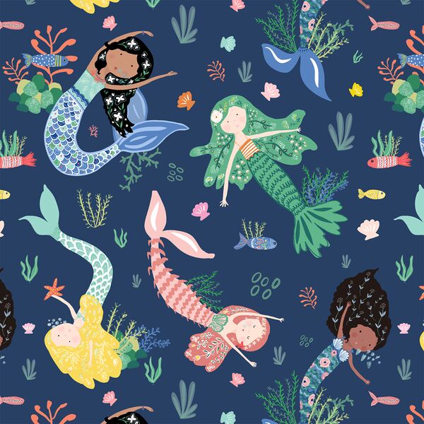 Mermaids and Friends in Deep Ocean