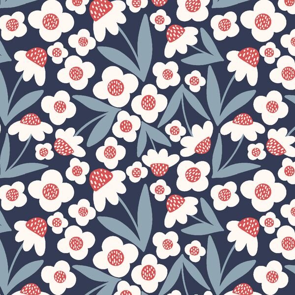 All American Summer Blooms in Ink Blue