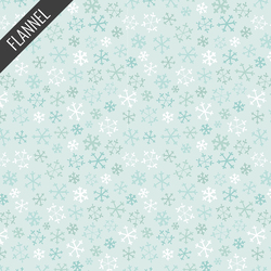 Snowflakes Flannel in Light Teal