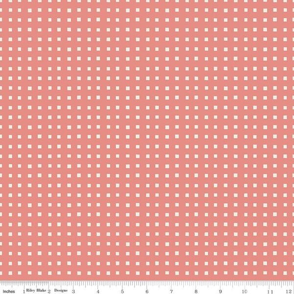 Simple Gingham in Coral