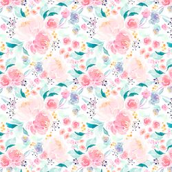 Small Mermaid Floral in Lagoon