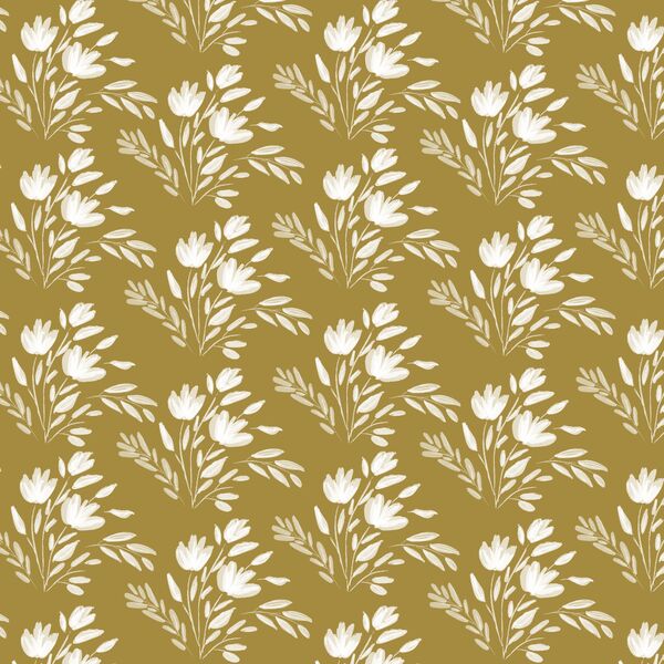 Etched Floral in Dark Citron