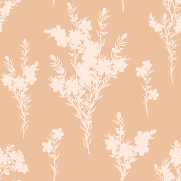 Blooming Branches in Pink Glow on Peach