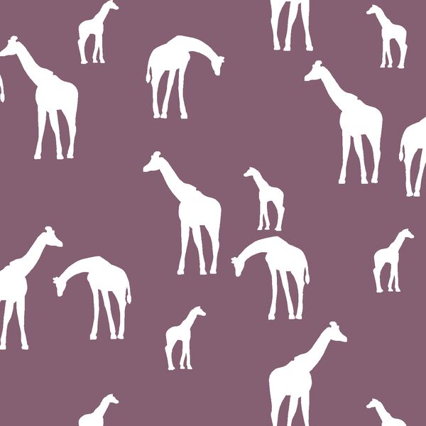 Giraffe Silhouette in Mulberry