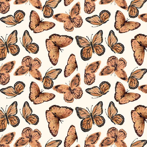 Monarch Butterflies in Cream