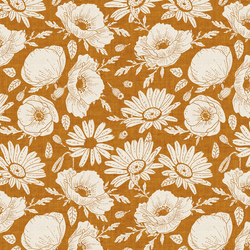 Floral Silhouette in Caramel