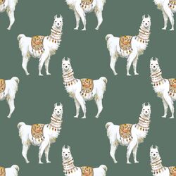 Llamas in Cactus Green