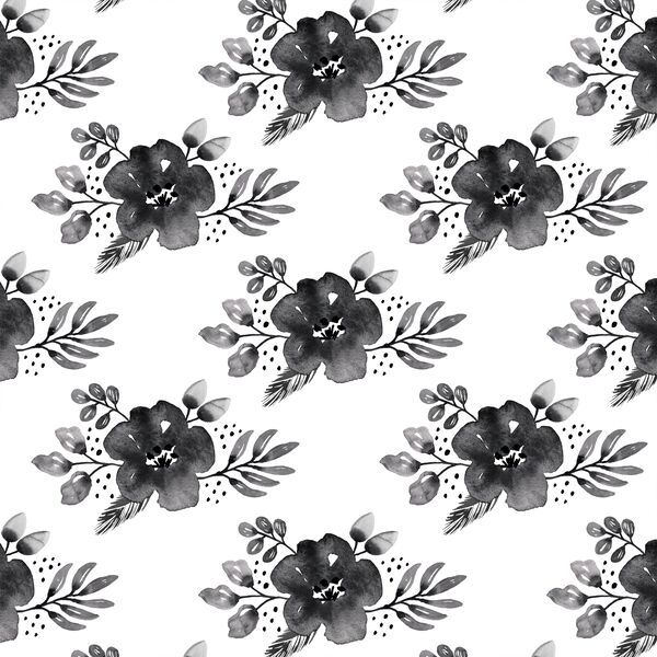 Corsage in Black on White