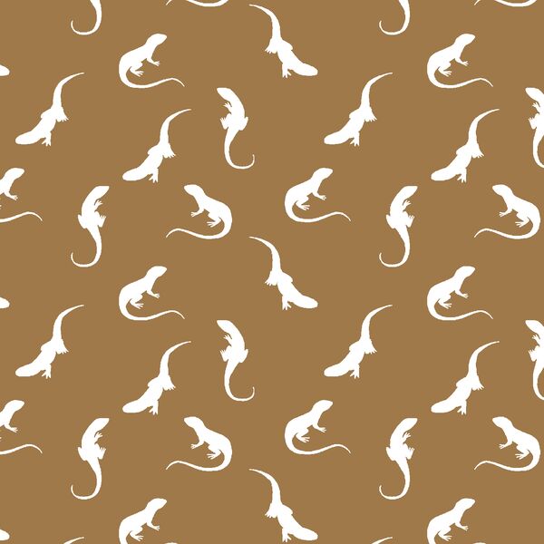 Iguana Silhouette in Ochre