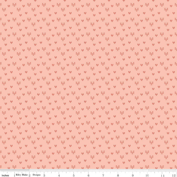 Cross Stitch Hearts in Pink