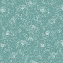 Sketched Garden in Pond Blue