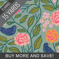 Blackbird Flannel in Aviary - 15 Yard Bolt