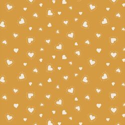 Sun Hearts in Egret on Golden Yellow