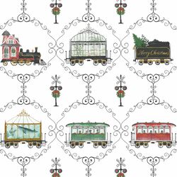 Large Decorative Christmas Trains in Holiday