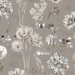 Floral Journal in Taupe