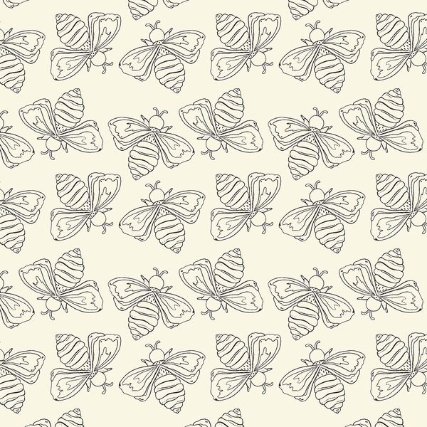 Pollinator in Ebony on Cream