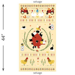 Bok Bok Meow Panel in Lemon