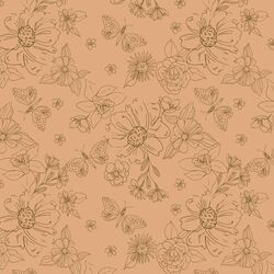 Sketched Florals in Rose