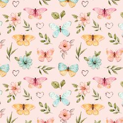 Butterfly Garden in Light Pink