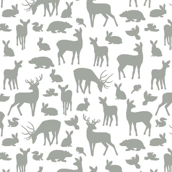 Forest Friends in Sage on White