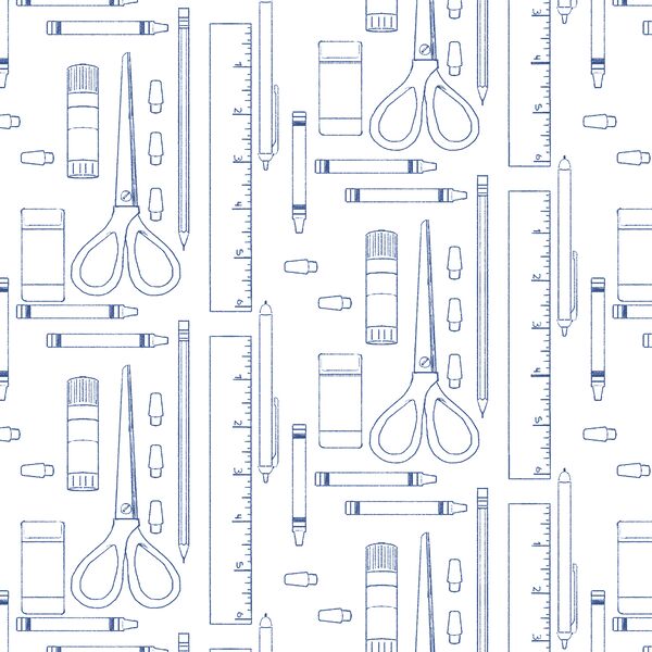 Back to School Supplies in White