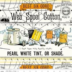 Scary Spools Border Stripe in White