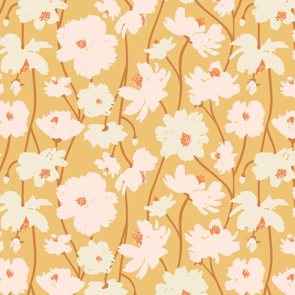 Frilly Floral in Lemon Yellow