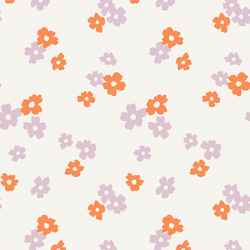Large Fleur-fetti in Tangerine and Pastel Lilac