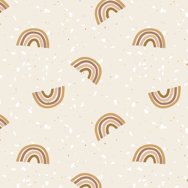 Tossed Terrazzo Rainbows in Toffee