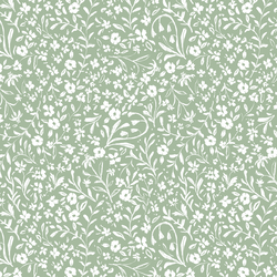 Tea Party Calico in Sage Green
