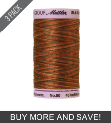 Chocolatte (9085-9852) - Silk Finish Cotton Multi 50wt - 500 Yards (3 Pack)