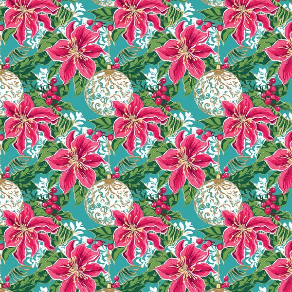 Little Poinsettia Garland in Ocean