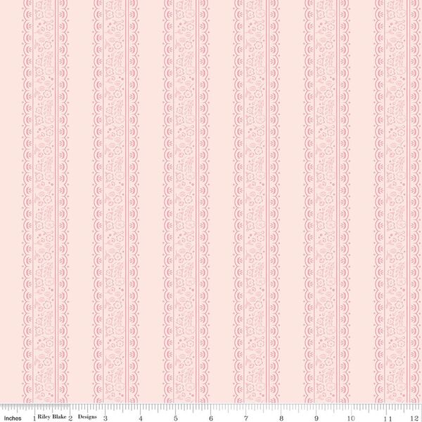 Floral Stripes in Blush