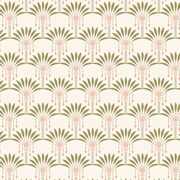 Art Deco Palms in Ivory