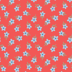 Summer Daisies in Firecracker Red