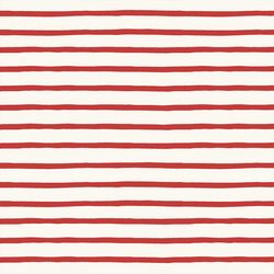 Winter Stripe in Lava Red on Cream