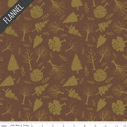 Into the Woods Trees Flannel in Brown