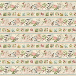 Botanical Tea Border Stripe in Multi