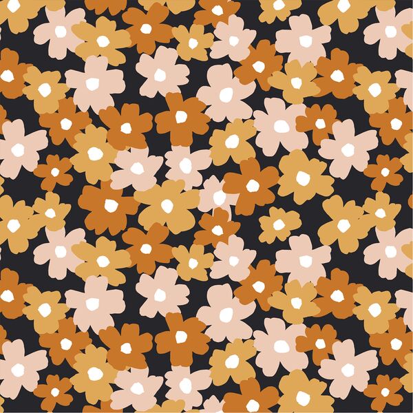 Fall Floral in Charcoal